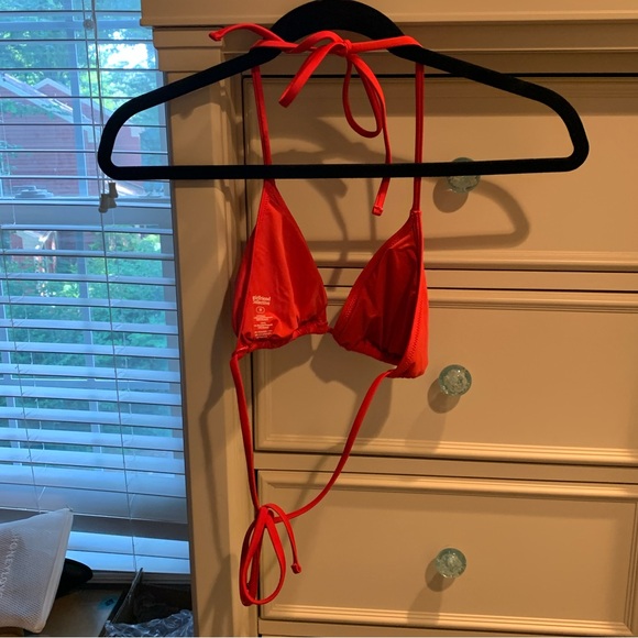 Girlfriend Collective Marina Cabo Red String Bikini Top Size Medium - Picture 6 of 6